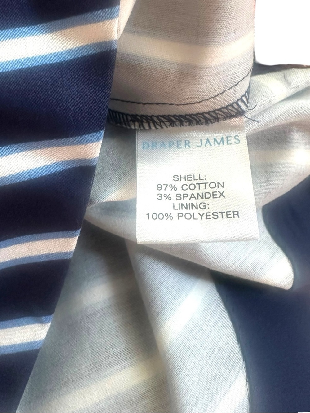 NWT Draper James Navy and White Striped V-Neck Mini Dress - Picture 8 of 10